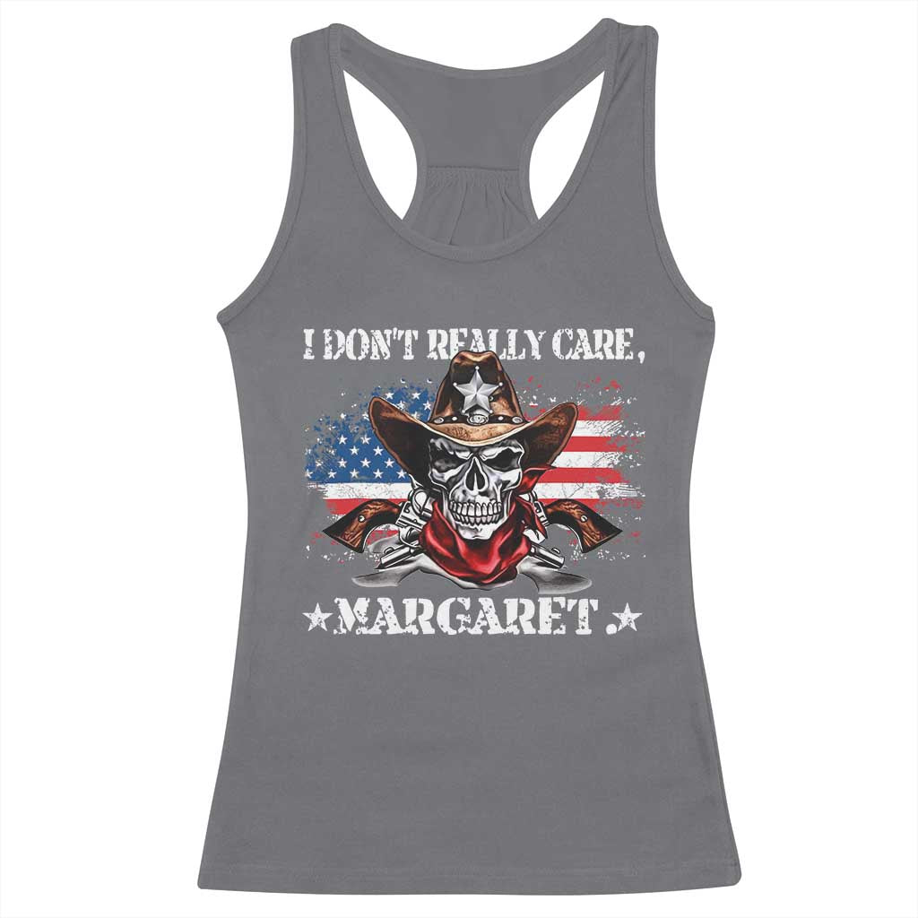 Vice President Jd Vance Racerback Tank Top Cowboy Skull American Flag I Don't Really Care Margaret TS10 Charcoal Print Your Wear