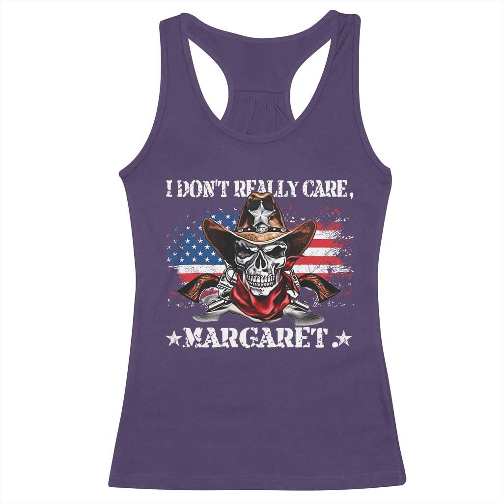 Vice President Jd Vance Racerback Tank Top Cowboy Skull American Flag I Don't Really Care Margaret TS10 Purple Print Your Wear