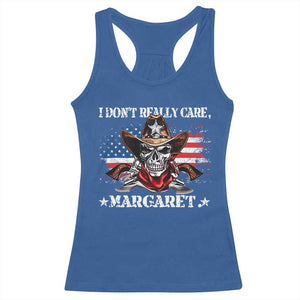 Vice President Jd Vance Racerback Tank Top Cowboy Skull American Flag I Don't Really Care Margaret TS10 Royal Blue Print Your Wear
