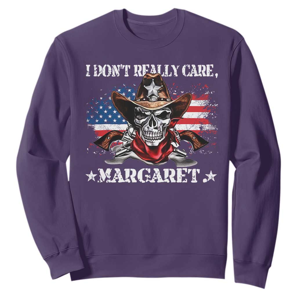 Vice President Jd Vance Sweatshirt Cowboy Skull American Flag I Don't Really Care Margaret TS10 Purple Print Your Wear