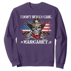 Vice President Jd Vance Sweatshirt Cowboy Skull American Flag I Don't Really Care Margaret TS10 Purple Print Your Wear