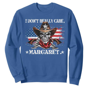 Vice President Jd Vance Sweatshirt Cowboy Skull American Flag I Don't Really Care Margaret TS10 Royal Blue Print Your Wear