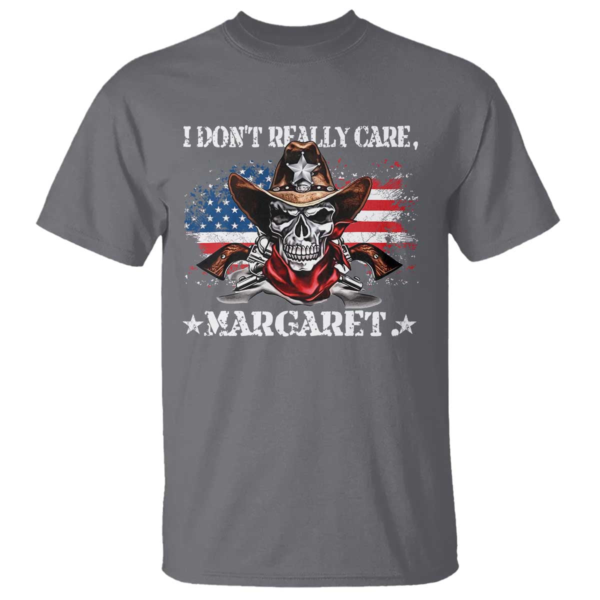 Vice President Jd Vance T Shirt Cowboy Skull American Flag I Don't Really Care Margaret TS10 Charcoal Print Your Wear
