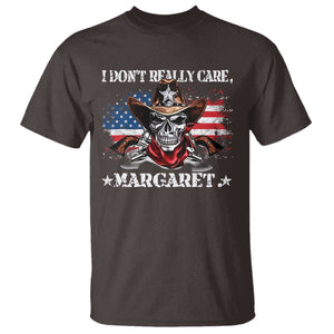 Vice President Jd Vance T Shirt Cowboy Skull American Flag I Don't Really Care Margaret TS10 Dark Chocolate Print Your Wear