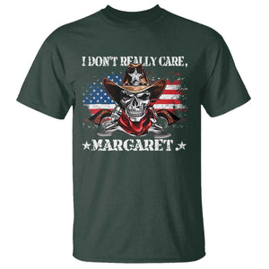 Vice President Jd Vance T Shirt Cowboy Skull American Flag I Don't Really Care Margaret TS10 Dark Forest Green Print Your Wear