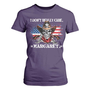 Vice President Jd Vance T Shirt For Women Cowboy Skull American Flag I Don't Really Care Margaret TS10 Purple Print Your Wear