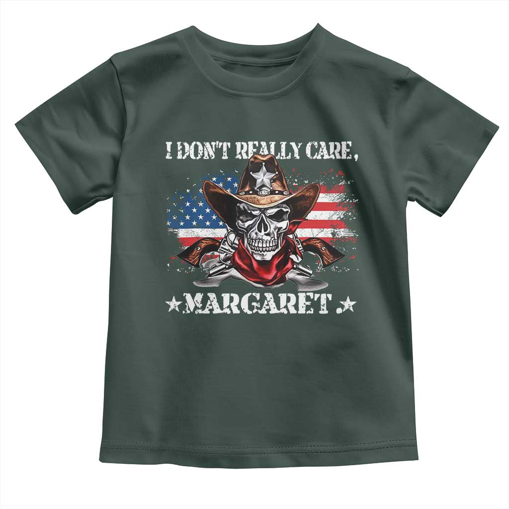 Vice President Jd Vance Toddler T Shirt Cowboy Skull American Flag I Don't Really Care Margaret TS10 Dark Forest Green Print Your Wear