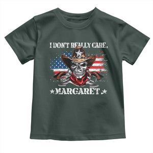 Vice President Jd Vance Toddler T Shirt Cowboy Skull American Flag I Don't Really Care Margaret TS10 Dark Forest Green Print Your Wear