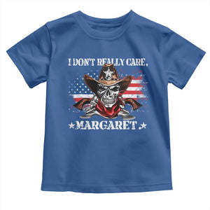 Vice President Jd Vance Toddler T Shirt Cowboy Skull American Flag I Don't Really Care Margaret TS10 Royal Blue Print Your Wear