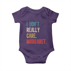 Retro I Don't Really Care Margaret Vice President Jd Vance Baby Onesie TS10 Purple Print Your Wear