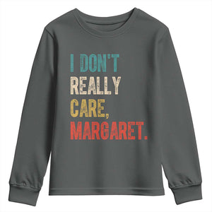 Retro I Don't Really Care Margaret Vice President Jd Vance Youth Sweatshirt TS10 Dark Heather Print Your Wear