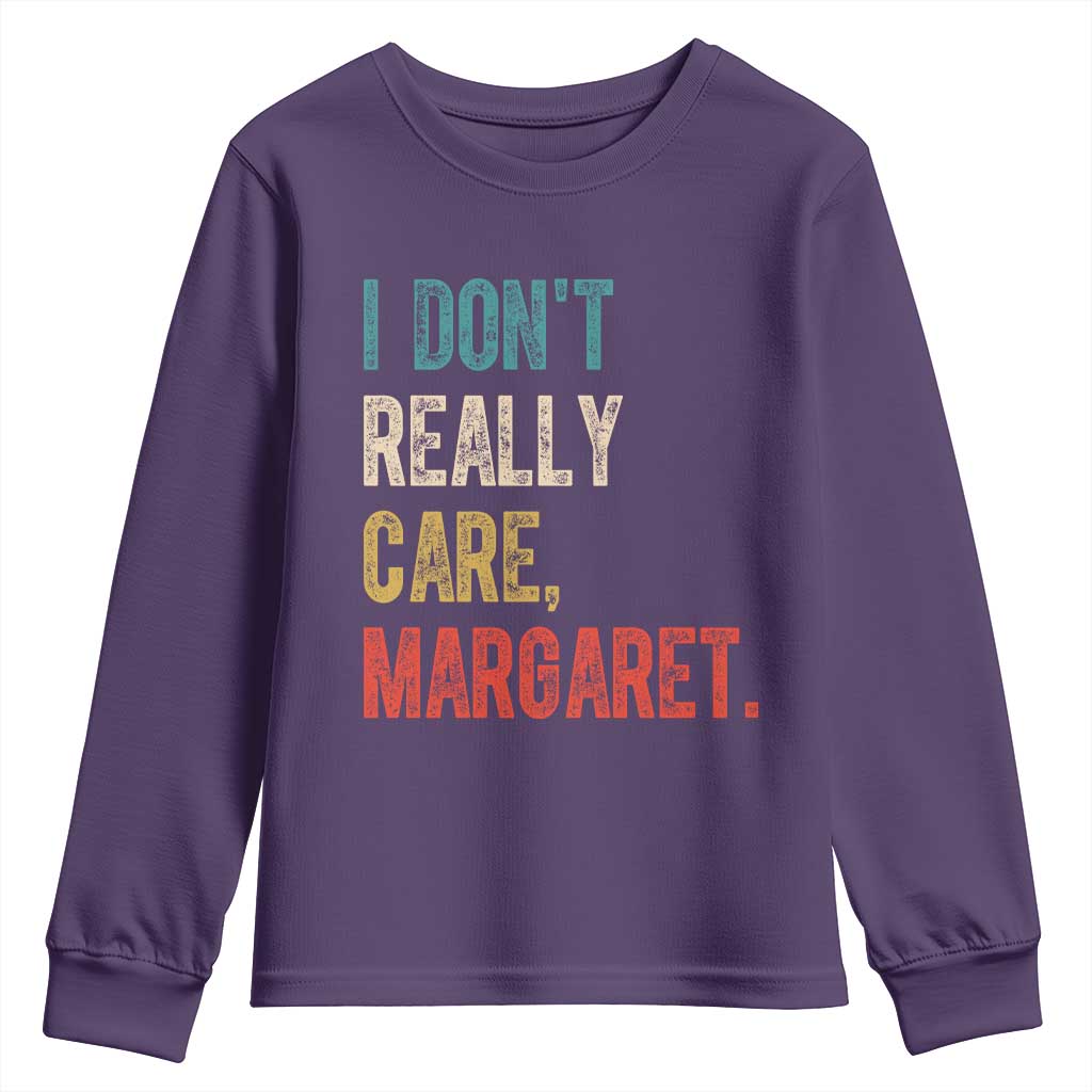 Retro I Don't Really Care Margaret Vice President Jd Vance Youth Sweatshirt TS10 Purple Print Your Wear