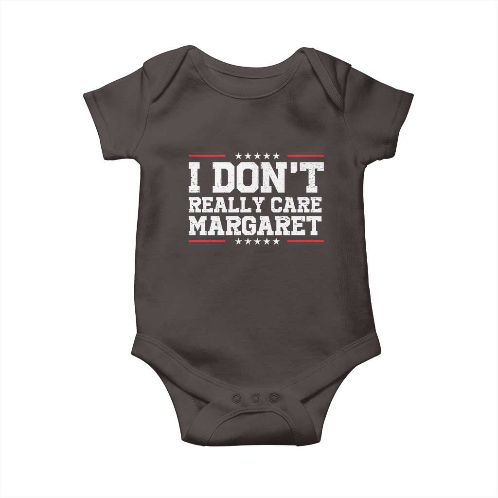 I Don't Really Care Margaret Vice President Jd Vance Baby Onesie Trending Republican TS10 Dark Chocolate Print Your Wear