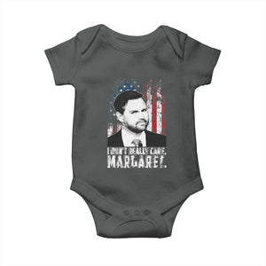 I Don't Really Care Margaret Jd Vance Baby Onesie Vice President American Flag TS10 Dark Heather Print Your Wear