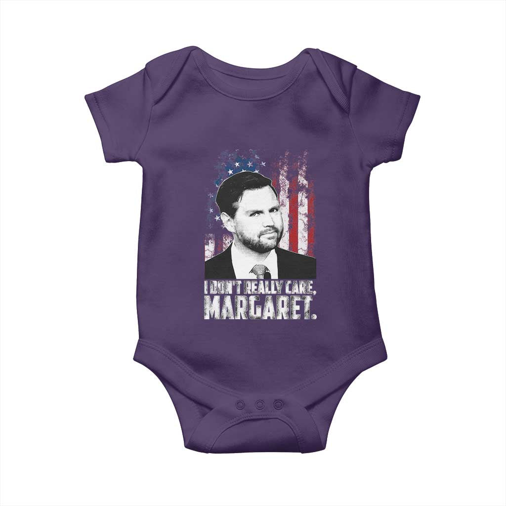 I Don't Really Care Margaret Jd Vance Baby Onesie Vice President American Flag TS10 Purple Print Your Wear