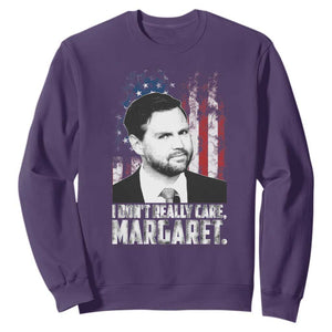 I Don't Really Care Margaret Jd Vance Sweatshirt Vice President American Flag TS10 Purple Print Your Wear