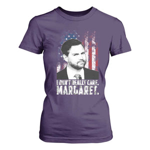 I Don't Really Care Margaret Jd Vance T Shirt For Women Vice President American Flag TS10 Purple Print Your Wear