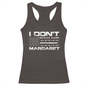 I Don't Really Care Margaret VP Jd Vance Racerback Tank Top American Flag TS10 Dark Chocolate Print Your Wear