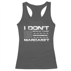 I Don't Really Care Margaret VP Jd Vance Racerback Tank Top American Flag TS10 Dark Heather Print Your Wear