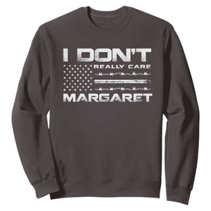I Don't Really Care Margaret VP Jd Vance Sweatshirt American Flag TS10 Dark Chocolate Print Your Wear