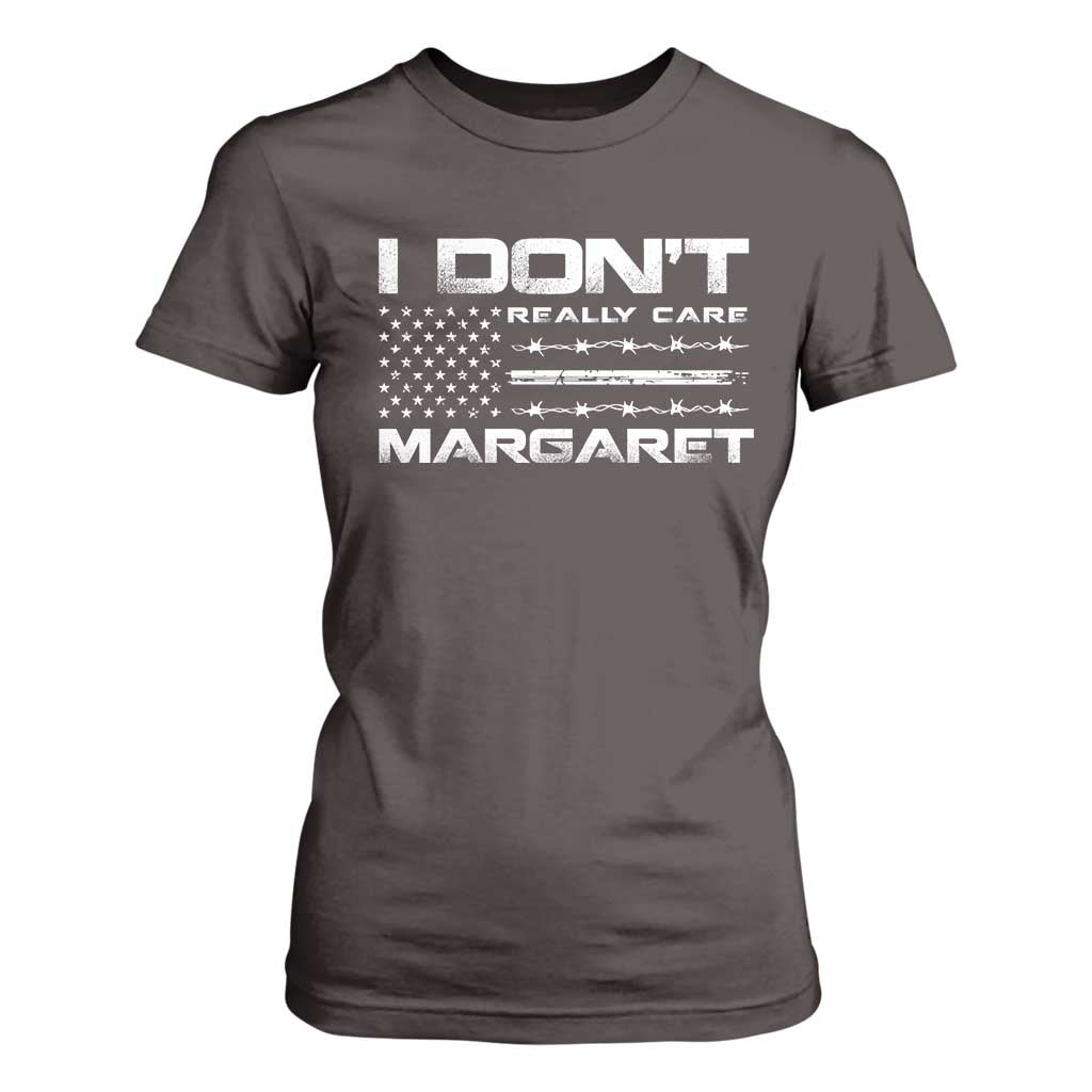 I Don't Really Care Margaret VP Jd Vance T Shirt For Women American Flag TS10 Dark Chocolate Print Your Wear