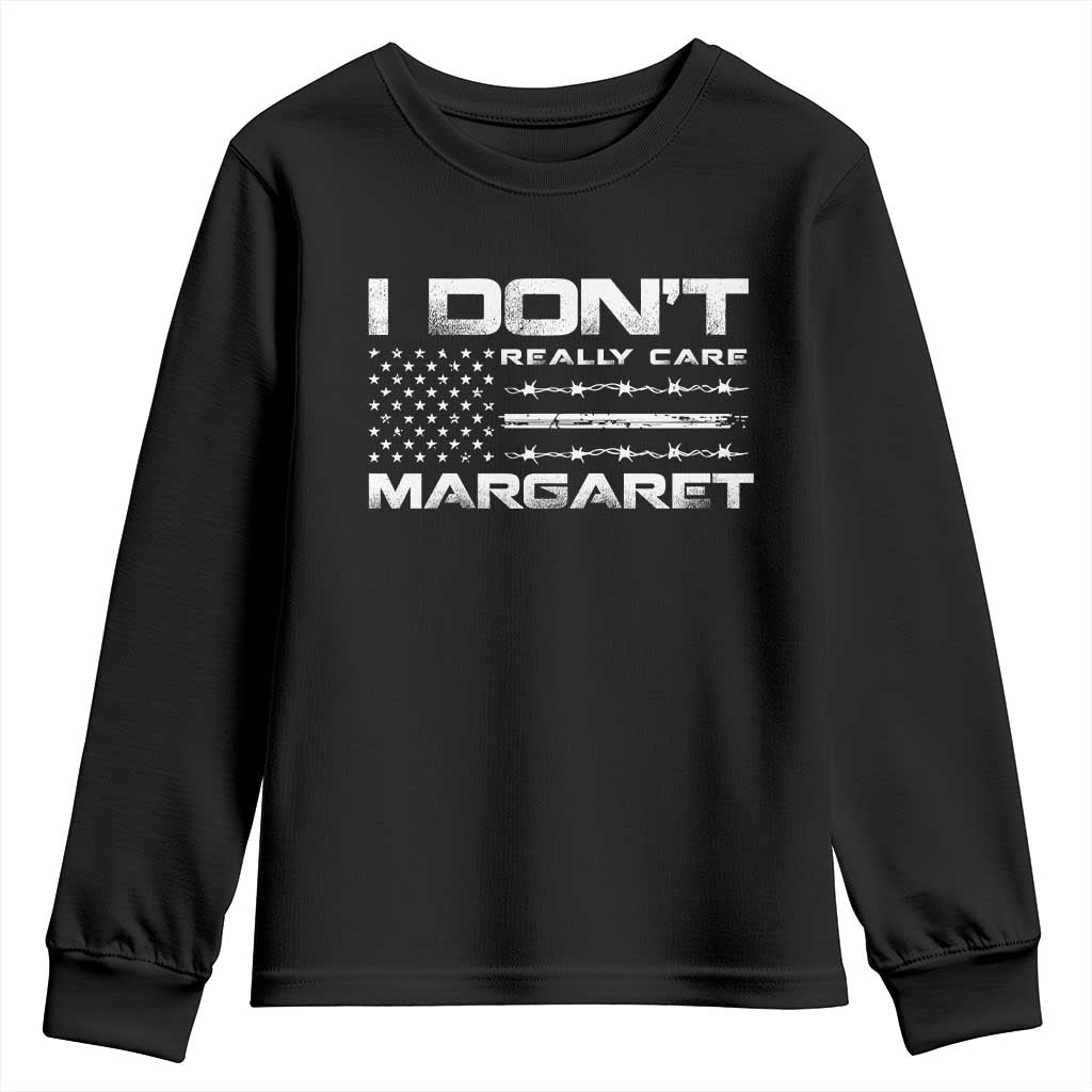 I Don't Really Care Margaret VP Jd Vance Youth Sweatshirt American Flag TS10 Black Print Your Wear