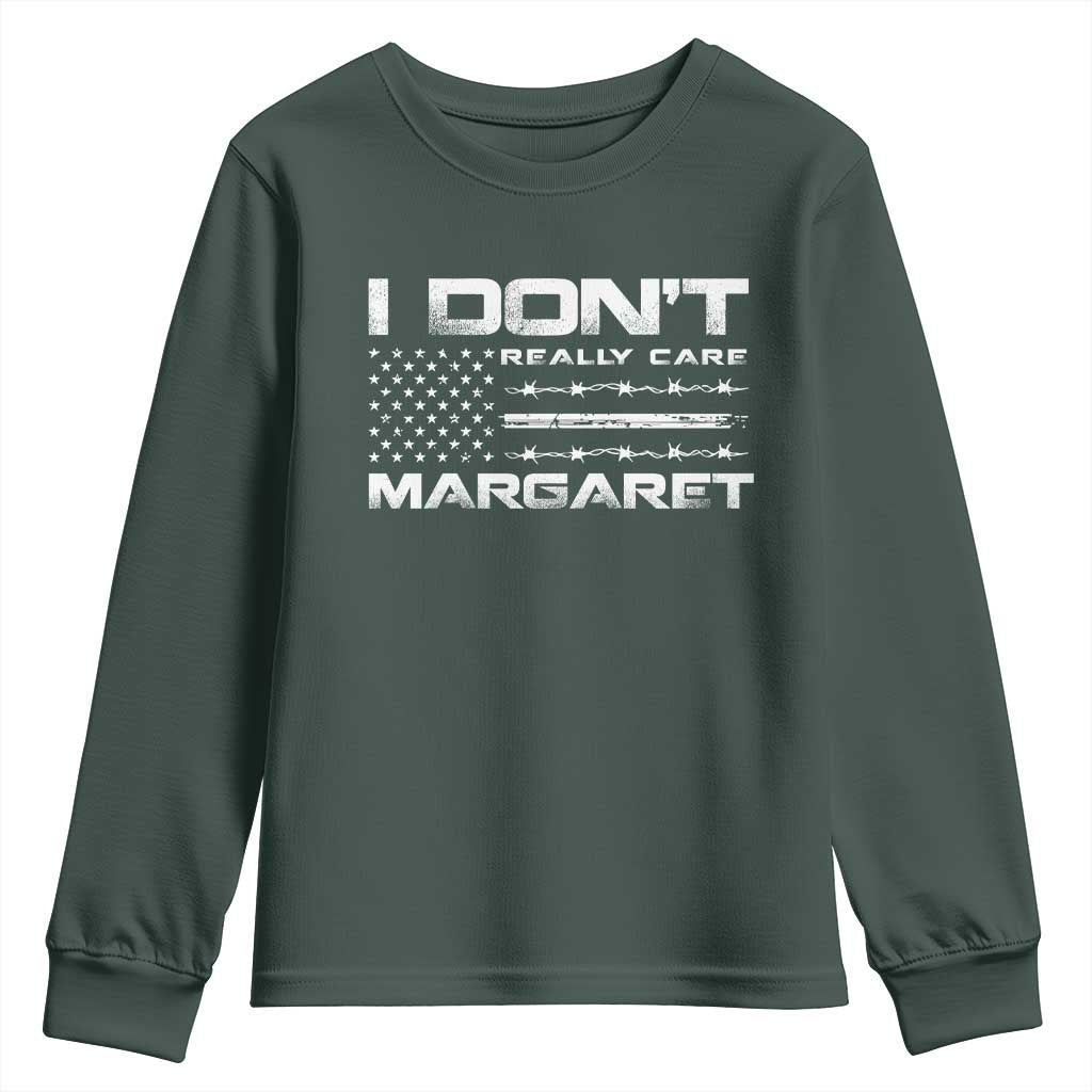 I Don't Really Care Margaret VP Jd Vance Youth Sweatshirt American Flag TS10 Dark Forest Green Print Your Wear