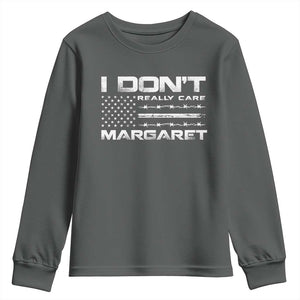 I Don't Really Care Margaret VP Jd Vance Youth Sweatshirt American Flag TS10 Dark Heather Print Your Wear