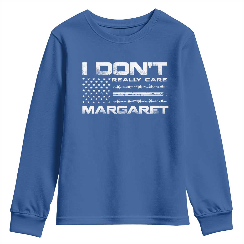 I Don't Really Care Margaret VP Jd Vance Youth Sweatshirt American Flag TS10 Royal Blue Print Your Wear