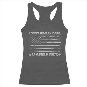 I Don't Really Care Margaret Jd Vance Racerback Tank Top VP USA Flag TS10 Dark Heather Print Your Wear