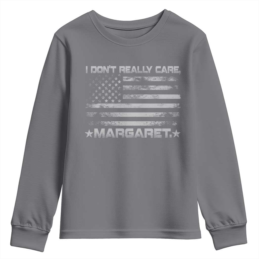 I Don't Really Care Margaret Jd Vance Youth Sweatshirt VP USA Flag TS10 Charcoal Print Your Wear