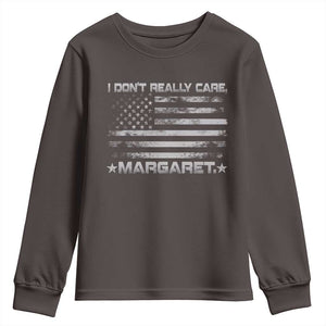 I Don't Really Care Margaret Jd Vance Youth Sweatshirt VP USA Flag TS10 Dark Chocolate Print Your Wear