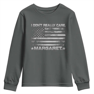 I Don't Really Care Margaret Jd Vance Youth Sweatshirt VP USA Flag TS10 Dark Heather Print Your Wear