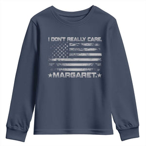 I Don't Really Care Margaret Jd Vance Youth Sweatshirt VP USA Flag TS10 Navy Print Your Wear