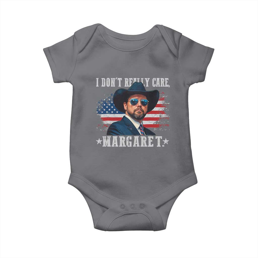 I Don't Really Care Margaret Vice President Jd Vance Cowboy Baby Onesie TS10 Charcoal Print Your Wear