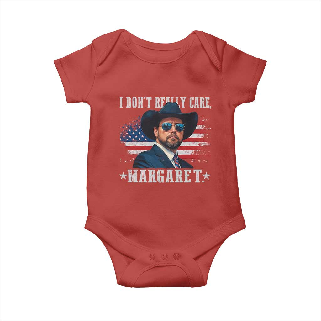 I Don't Really Care Margaret Vice President Jd Vance Cowboy Baby Onesie TS10 Red Print Your Wear