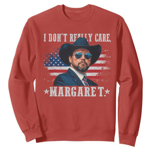 I Don't Really Care Margaret Vice President Jd Vance Cowboy Sweatshirt TS10 Red Print Your Wear