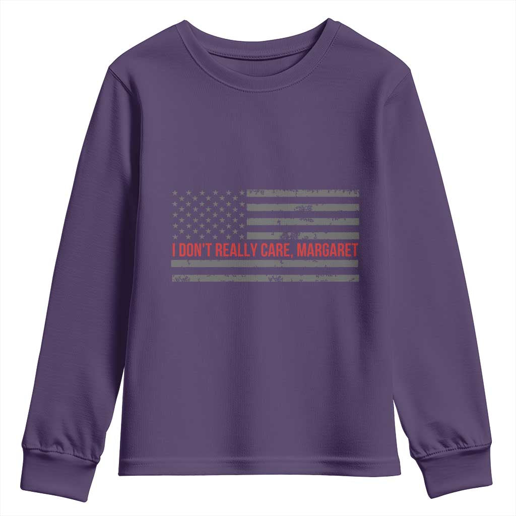 I Don't Really Care Margaret Jd Vance Meme Youth Sweatshirt TS10 Purple Print Your Wear