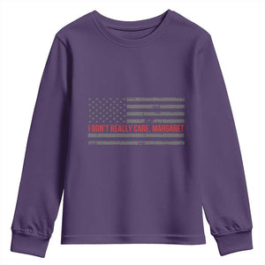 I Don't Really Care Margaret Jd Vance Meme Youth Sweatshirt TS10 Purple Print Your Wear
