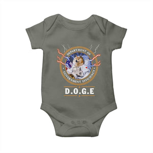 DOGE Department of Government Efficiency Baby Onesie Crypto Meme TS10 Military Green Print Your Wear