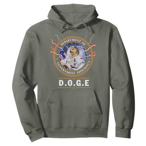 DOGE Department of Government Efficiency Hoodie Crypto Meme TS10 Military Green Print Your Wear