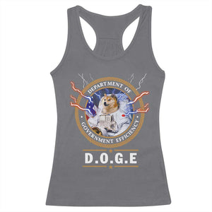 DOGE Department of Government Efficiency Racerback Tank Top Crypto Meme TS10 Charcoal Print Your Wear