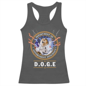 DOGE Department of Government Efficiency Racerback Tank Top Crypto Meme TS10 Dark Heather Print Your Wear