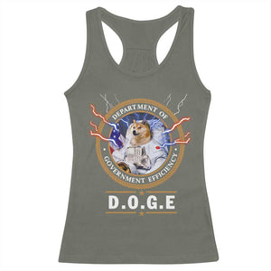 DOGE Department of Government Efficiency Racerback Tank Top Crypto Meme TS10 Military Green Print Your Wear