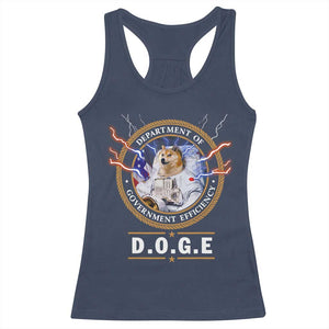 DOGE Department of Government Efficiency Racerback Tank Top Crypto Meme TS10 Navy Print Your Wear