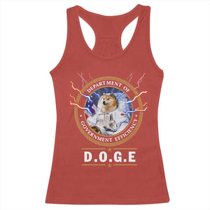 DOGE Department of Government Efficiency Racerback Tank Top Crypto Meme TS10 Red Print Your Wear