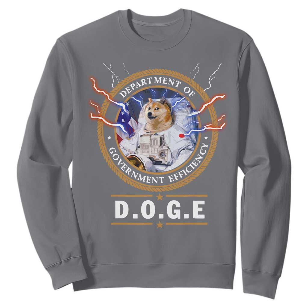 DOGE Department of Government Efficiency Sweatshirt Crypto Meme TS10 Charcoal Print Your Wear