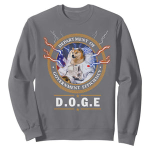 DOGE Department of Government Efficiency Sweatshirt Crypto Meme TS10 Charcoal Print Your Wear