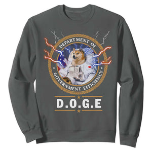 DOGE Department of Government Efficiency Sweatshirt Crypto Meme TS10 Dark Heather Print Your Wear