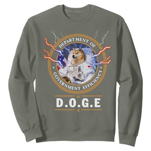 DOGE Department of Government Efficiency Sweatshirt Crypto Meme TS10 Military Green Print Your Wear